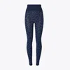 Tory Sport Tory Burch Prismatic T Monogram Jacquard Seamless Legging In Blue