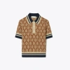 TORY SPORT TORY BURCH RACQUET JACQUARD POLO SWEATER