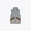Tory Sport Tory Burch Reflective Colorblock Down Vest In Reflective Silver