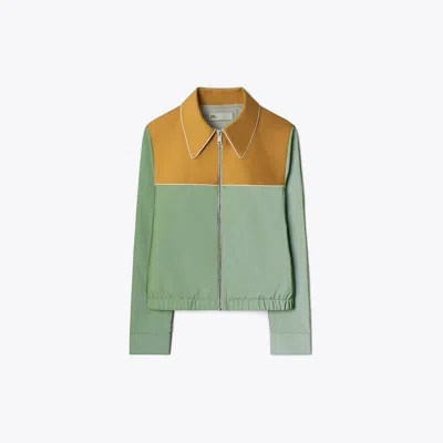 Tory Sport Tory Burch Reflective Nylon Jacket In Electric Sage/ridge
