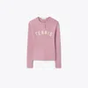 Tory Sport Tory Burch Ribbed Cotton Tennis Henley In Pink Wisteria