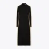 Tory Sport Tory Burch Side-striped Neoprene Dress In Black/chameau