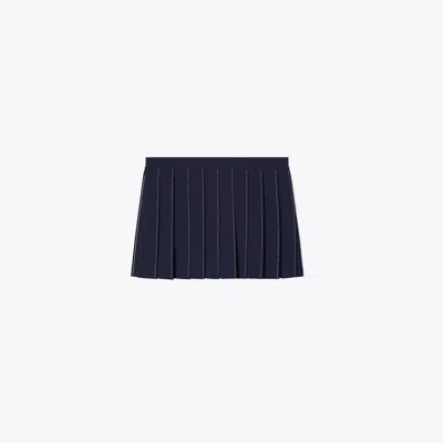 Tory Sport Tory Burch Stitch-pleat Stretch Tennis Skirt In Tory Navy
