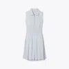 Tory Sport Tory Burch T Monogram Jacquard Pleated Golf Dress In Gray