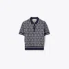Tory Sport Tory Burch Tech Knit Polo In Tory Navy Racquets