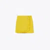 Tory Sport Tory Burch Tech Twill Ruffle Golf Skirt In Yellow