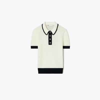 Tory Sport Tory Burch Viscose Pointelle Sweater In New Ivory