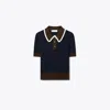 Tory Sport Tory Burch Viscose Pointelle Sweater In Tory Navy