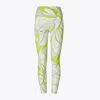Tory Sport Weightless Printed 7/8 Legging In Chartreuse Twisty Flower