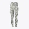 Tory Sport Weightless Printed 7/8 Legging In New Ivory Distressed Pixelated Logo