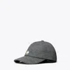 Tory Sport Tory Burch Wool Logo Cap In Heather Gray