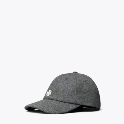 Tory Sport Tory Burch Wool Logo Cap In Heather Gray
