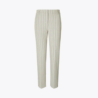 Tory Sport Tory Burch Yarn-dyed Twill Golf Pant In New Ivory Pin Stripe Plaid