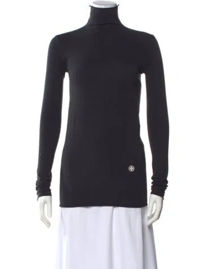 Pre-owned Tory Sport Turtleneck Long Sleeve Top In Gray