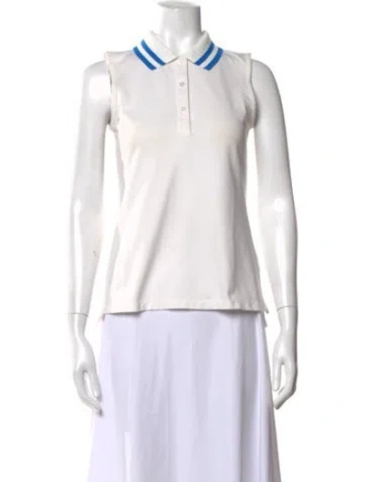 Pre-owned Tory Sport V-neck Sleeveless Polo In White
