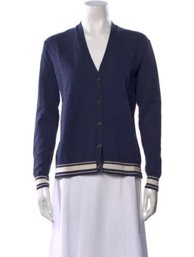 Pre-owned Tory Sport V-neck Sweater In Blue