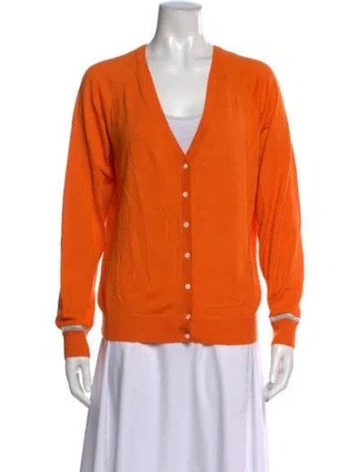 Pre-owned Tory Sport V-neck Sweater In Orange