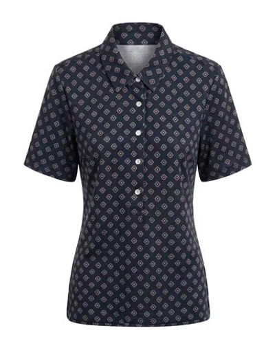Tory Sport Woman Polo Shirt Midnight Blue Size Xs Cotton