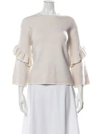 Pre-owned Tory Sport Wool Crew Neck Sweater In Neutral