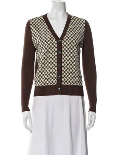 Pre-owned Tory Sport Wool Patterned Jacket In Brown