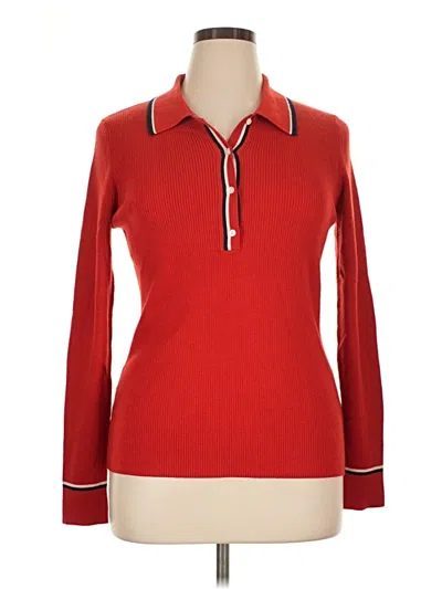 Pre-owned Tory Sport Wool Pullover Sweater In Red