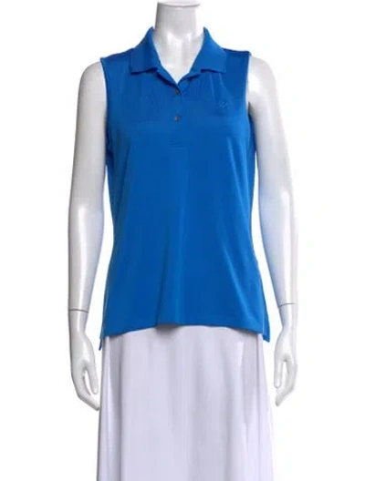 Pre-owned Tory Sport Wool Sleeveless Polo In Blue