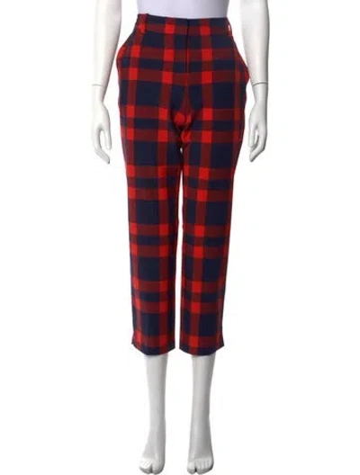 Pre-owned Tory Sport Wool Straight Leg Pants In Red