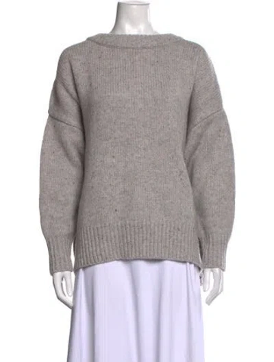 Pre-owned Tory Sport Wool Tweed Pattern Sweater In Grey