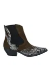 Tosca Blu Ankle Boots In Military Green