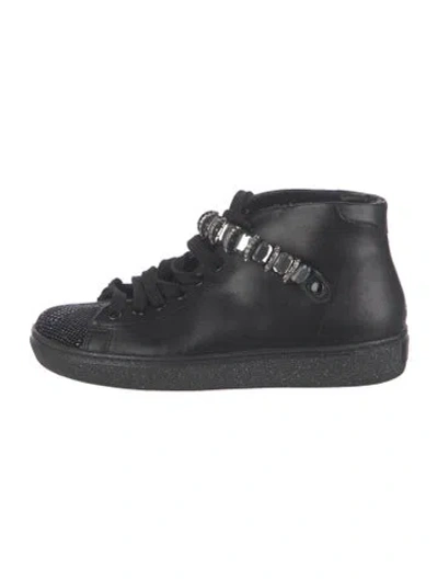 Pre-owned Tosca Blu Leather Sneakers In Black