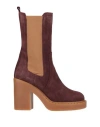 Tosca Blu Studio Woman Ankle Boots Burgundy Size 7 Leather In Red