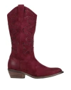 Tosca Blu Studio Woman Ankle Boots Burgundy Size 7 Textile Fibers In Red