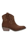 Tosca Blu Studio Woman Ankle Boots Dark Brown Size 7 Textile Fibers In Brown
