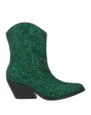 Tosca Blu Studio Woman Ankle Boots Green Size 7 Textile Fibers In Green
