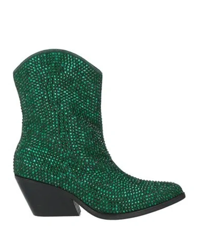 Tosca Blu Studio Woman Ankle Boots Green Size 7 Textile Fibers