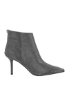 Tosca Blu Studio Woman Ankle Boots Gunmetal Size 6 Textile Fibers In Animal Print