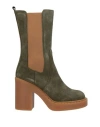 Tosca Blu Studio Woman Ankle Boots Military Green Size 7 Leather In Green