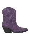 Tosca Blu Studio Woman Ankle Boots Purple Size 7 Textile Fibers