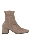 Tosca Blu Studio Woman Ankle Boots Taupe Size 7 Leather In Gray