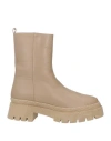 Tosca Blu Woman Ankle Boots Beige Size 7 Soft Leather In Beige