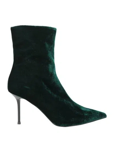 Tosca Blu Woman Ankle Boots Dark Green Size 7 Textile Fibers