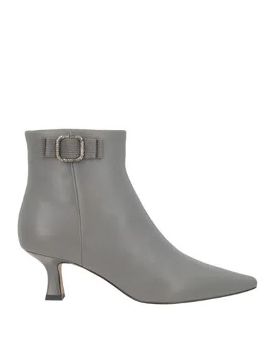 Tosca Blu Woman Ankle Boots Grey Size 5 Leather In Gray