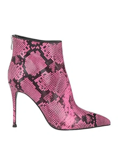 Tosca Blu Woman Ankle Boots Magenta Size 7 Textile Fibers In Multi