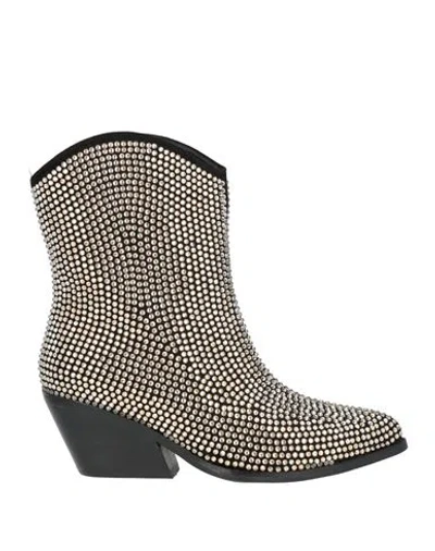 Tosca Blu Woman Ankle Boots Platinum Size 8 Textile Fibers In Multi