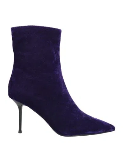 Tosca Blu Woman Ankle Boots Purple Size 10 Textile Fibers