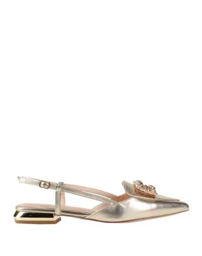 Tosca Blu Woman Ballet Flats Gold Size 6 Leather