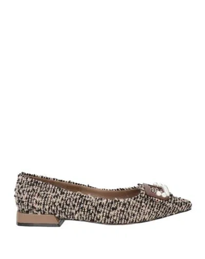 Tosca Blu Woman Ballet Flats Taupe Size 8 Textile Fibers In Brown