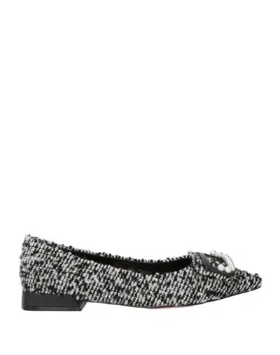 Tosca Blu Woman Ballet Flats White Size 6 Textile Fibers In Black