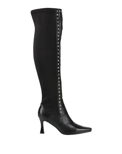 Tosca Blu Woman Boot Black Size 7 Textile Fibers, Leather