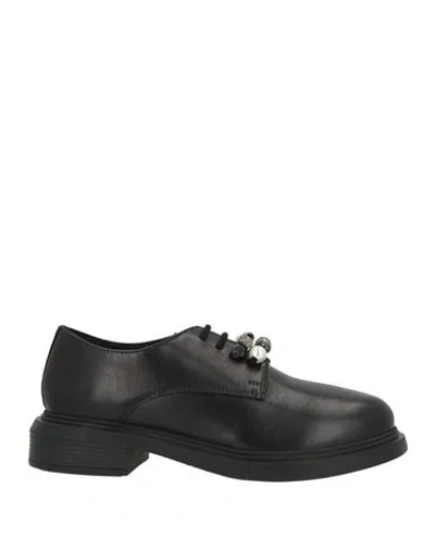 Tosca Blu Woman Lace-up Shoes Black Size 6 Leather